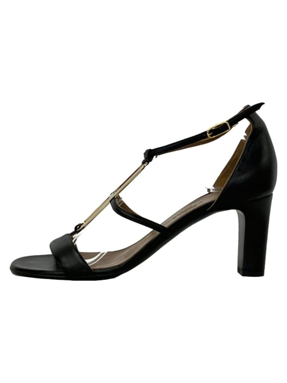 Hermes Pumps Dark Brown Gold Open Toe Leather Heel 36.5